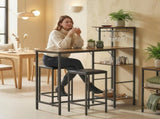 3 Piece Breakfast Bar Table and Stools Set, Rustic Brown T3398P554126