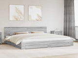 Bed Frame with Drawer Grey Sonoma 200 x 200 cm Engineered Wood 3410859