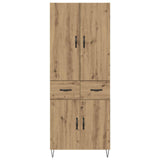 Highboard 2 pcs Artisan Oak Engineered Wood and Glass 3415972