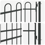 Fence Gate Grey 100 x 175 cm Powder coated steel 42008870