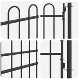 Fence Gate Grey 100 x 175 cm Powder coated steel 42008870