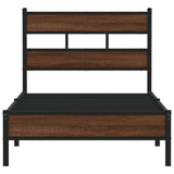 Bed Frame without Mattress Brown Oak 100x200 cm Engineered Wood 4017303