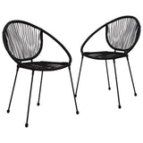 Garden Chair Set of 2 Black PVC rattan, steel Standard 48566