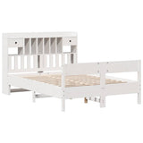 Bookcase Bed without Mattress White 140x200cm Solid Wood Pine 3323027