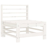 Middle Sofa with Cushions White Solid Wood Pine 825661