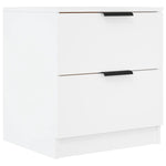 Bedside Cabinets 2 pcs White Engineered Wood 811215