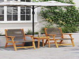 Garden Chairs with Table 3 pcs Grey Solid Acacia Wood 3214438