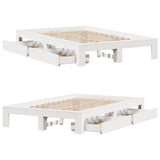Bed Frame without Mattress White 135x190 cm Double Solid Wood Pine 3309015