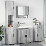 Bathroom Furniture Set with Drawer with Door 4 pcs Grey Sonoma 3392979