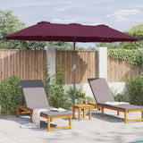Garden Parasol Bordeaux Red 370 x 197 x 239 cm 42003373