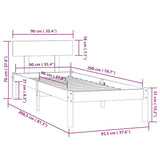 Bed Frame Natural Wood Solid Pine Wood Single Durable Bed Frame 810132