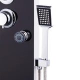 Shower Panel Unit Glass 25x44.6x130 cm Black 142993
