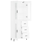 Highboard White 69.5x34x180 cm Engineered Wood 3198609