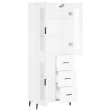 Highboard White 69.5x34x180 cm Engineered Wood 3198609