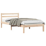 Bed Frame Brown 225.5 x 105.5 x 69.5 cm Solid Pine Wood 869778