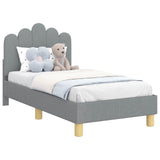 Toddler Bed Frame with Headboard Light Grey 70 x 140 cm Fabric 42011039