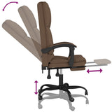 Massage Reclining Office Chair Brown Fabric 349674
