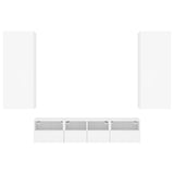 5 Piece TV Wall Units White Engineered Wood 3216539