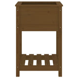 Planter with Shelf Honey Brown 54x54x81 cm Solid Wood Pine 823776