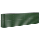 Garden Raised Bed Galvanised Steel 260x40x68 cm Green 318903