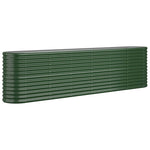 ZNTS Garden Raised Bed Powder-coated Steel 260x40x68 cm Green 318903