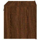 ZNTS Wall-mounted Bedside Cabinet with LED Lights Brown Oak 836824