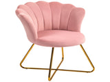 Velvet-Feel Lotus Petal Accent Chair - Pink T3398P344514