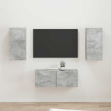 TV Cabinet Set Wall-mounted 2 pcs Concrete Grey Engineered Wood 3408964