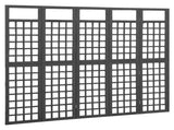 5-Panel Room Divider/Trellis Solid Fir Wood Black 201.5x180 cm 316484
