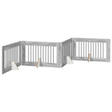 Foldable Dog Gate with Stands 4 pcs Grey Sonoma 401 cm 892118