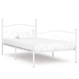 Bed Frame without Mattress with Slatted Base White Metal 100x200 cm 284448