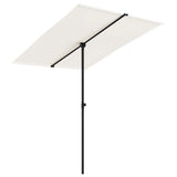 Garden Parasol with Aluminium Pole 2x1.5 m Sand White 47337