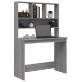 Desk with Shelves Grey Sonoma 102x45x148 cm Engineered Wood 823006