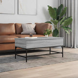 Coffee Table Grey Sonoma 100x50x45 cm Engineered Wood and Metal 845399