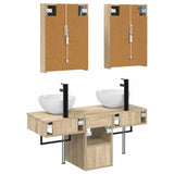 Bathroom Cabinet Set 5 pcs Sonoma Oak Engineered Wood 3406289
