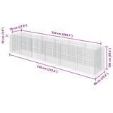 143554 Gabion Raised Bed Galvanised Steel 540x90x100 cm