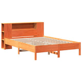 Bookcase Bed without Mattress Wax Brown 150x200 cm King Solid Wood Pine 3322830