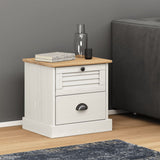Bedside Cabinet "VIGO" White 42x35x42 cm Solid Wood Pine 353158
