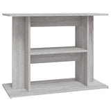 Aquarium Stand Grey Sonoma 80x35x60 cm Engineered Wood 833581