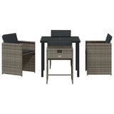 Garden Dining Set 5 pcs Grey Poly Rattan 3380693