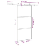 Sliding Door with Hardware Set 102,5x205 cm Tempered Glass&Aluminium 3332952