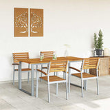 Garden Dining Set 5 pcs Grey and brown Solid acacia wood 3284345