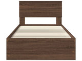 Bed Frame with Drawer Brown Oak 75 x 190 cm Engineer Wood 3410762