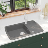 ZNTS Granite Kitchen Sink Single Basin Grey 142945