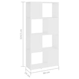 Book Cabinet Room Divider White 60x24x124.5 cm Engineered Wood 809080