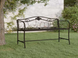 Garden Bench Black Steel 104 x 52 x 78 cm Durable Garden Bench 318831