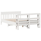 Bed Frame without Mattress White 150x200 cm King Size Solid Wood Pine 3306262