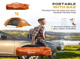 Aluminium Frame Camping Tent Dome Tent with Removable Rainfly, 2000mm Waterproof, for 1-2 Man, T3398P349045