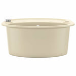ZNTS Granite Kitchen Sink Single Basin Oval Beige 144866