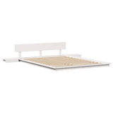 Bed Frame White 140 x 200 cm Wood 872399